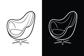 Egg chair icon vector on White Background ,Vector Art Illustration on white background.