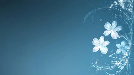 Obraz premium Elegant White Flowers on Teal Background Design