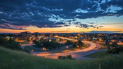 Montana State University at Sunset: A Breathtaking Evening Panorama