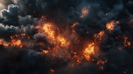 Fototapeta premium Inferno: A Fiery Celestial Dance of Destruction and Creation