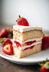 Strawberry Shortcake Slice: Delicate Layers, Creamy Frosting, Rustic Charm