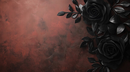 brown background with black flowers