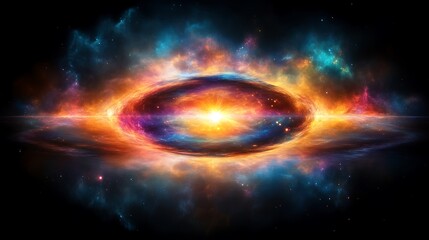 Celestial Nebula Cosmic Explosion Reflecting Light