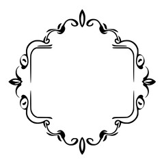 Elegant Black and White Vintage Frame Design: Classic Border Ornament for Decor, Template, and Vector Graphic Resource