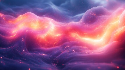 A surreal blend of fluid organic geometry and radiant neon lighting