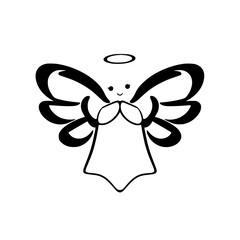 Adorable Angel with Halo: A Charming Religious Illustration