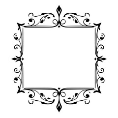 Elegant Floral Frame Design: Vintage Ornament Border for Wedding Invitation, Certificate, or Decorative Element