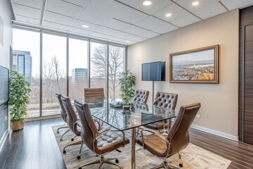 Fototapeta premium A professional conference room with a large ground