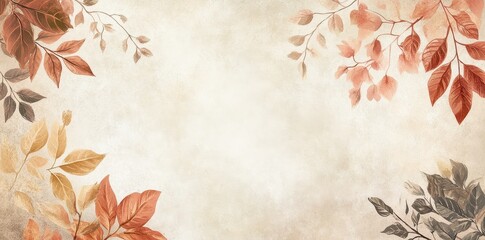 Autumn Leaves Frame A Neutral Background Design