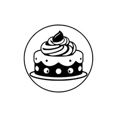 A delectable cake, creamy swirls atop a dark chocolate base, perfect for birthdays or celebrations. Sweet treat, bakery delight.