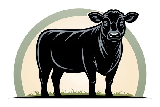 Black Angus Bull Silhouette 