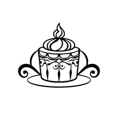 A delectable cupcake, adorned with whipped cream and intricate detailing. This image is perfect for bakeries, cafes, and dessert lovers. Indulge in the sweetness!