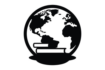globe with books icon