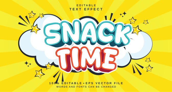 Editable text style effect - Snack Time text style theme.