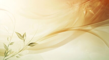 Abstract Beige Background With Delicate Floral Design