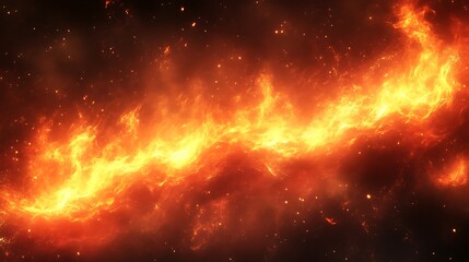 Naklejka premium Fiery Nebula Cosmic Inferno Burning Brightly