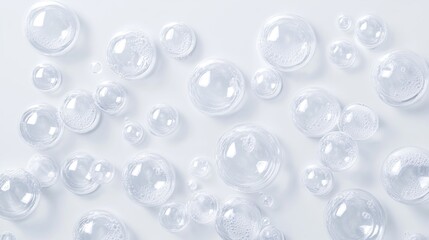 Abstract Bubbles on White Background: A Clean and Serene Image