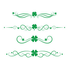 Green Shamrock Divider Clipart Bundle for St. Patrick's Day