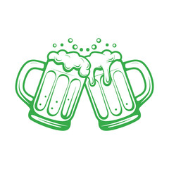 Green Beer Mug Cheers Clipart for St. Patrick's Day Celebration