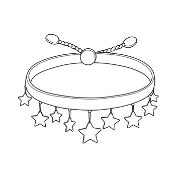 star charm bracelet outline clip art preview