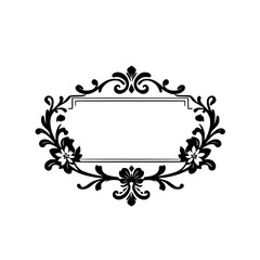 Elegant Floral Frame: Vintage Border Design, Classic Ornament, Decorative Vector Template. Perfect for invitations, cards, and more!