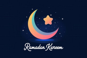Ramadan Kareem Crescent Moon Star Night Sky Design
