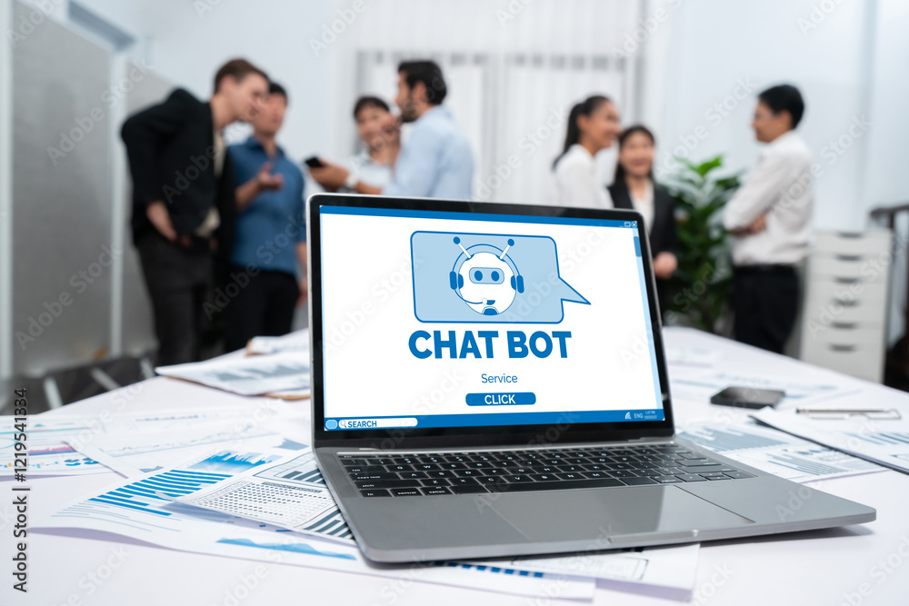 Leinwandbilder chatbot software application for brisk online business that automatically reply to customer question