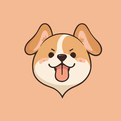 Cute Corgi Puppy Cartoon vector icon