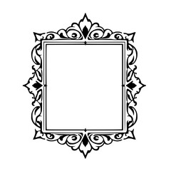 Ornate Vintage Frame: Decorative Floral Border, Classic Design Element for Images, Vector Illustration, Elegant Template