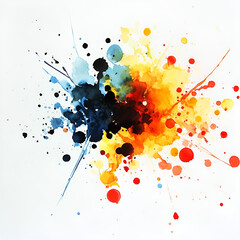 Vibrant Watercolor Expressions: Dive into the world of minimalistic yet modern art with abstract colorful watercolor splashes that spark creativity and imagination