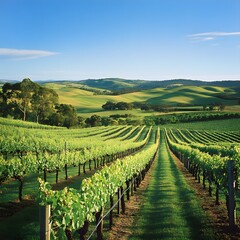 Fototapeta premium Picturesque Vineyard Landscape in Australia's Scenic Wine Country