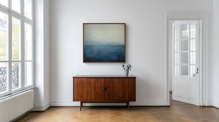 Serene Abstract Landscape Painting in Modern Interior