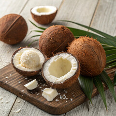 coconut milk and coconut