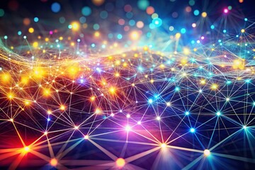 Obraz premium Surreal Tech Network: Clean White Interface & Abstract Connections