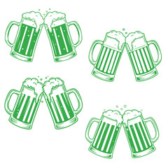 Green Beer Mug Cheers Clipart Bundle for St Patrick's Day