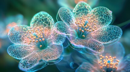 Obraz premium Delicate Flowers with Glowing Elements