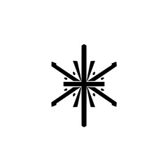Geometric Cross Symbol: A Sacred Religious Design.  Perfect for spiritual, cultural, and faith-based projects.  Simple, minimal, and impactful graphic.