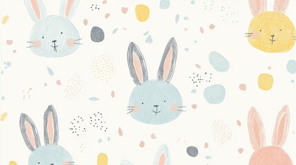 Obraz premium Colorful rabbits in various hues against a clean white background, perfect for celebrating Easter and spring festivities.