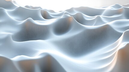Obraz premium Abstract White Undulating Landscape Digital Art