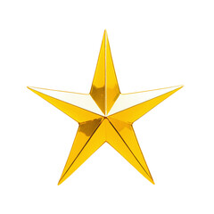 Fototapeta premium golden glass Five-Pointed Star Tree-topper isolated on transparent background