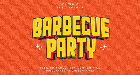 Editable text style effect - Barbecue Party text style theme.