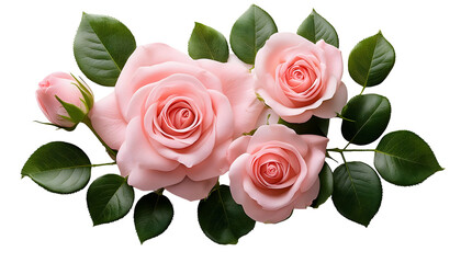 Naklejka premium pink roses isolated on transparent background