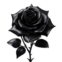 black rose isolated on transparent background