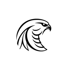 Majestic Eagle Head Profile: Vector Graphic, Bird of Prey, Wildlife Logo Design