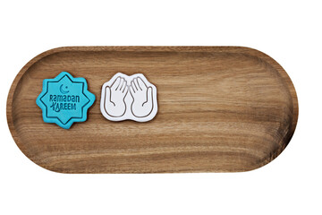 Traditional Islamic Feast, Cookies for celebration of Eid El Fitr (Kahk) . Gingerbread cookies with different shape of mosque, crescent moon on white, copy space for your text