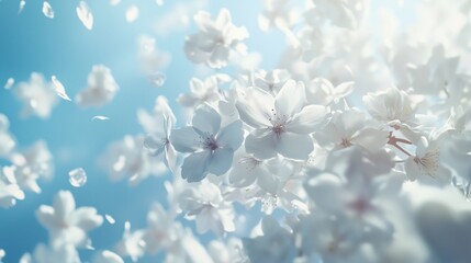 Delicate White Cherry Blossom Petals
