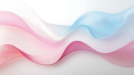 Abstract Pastel Waves Flowing Softly Across White Background