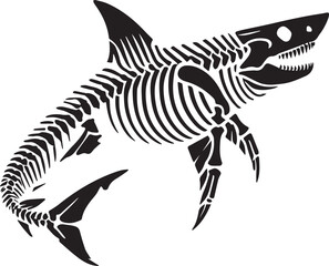 Shark Skeleton Minimalist Vector Design