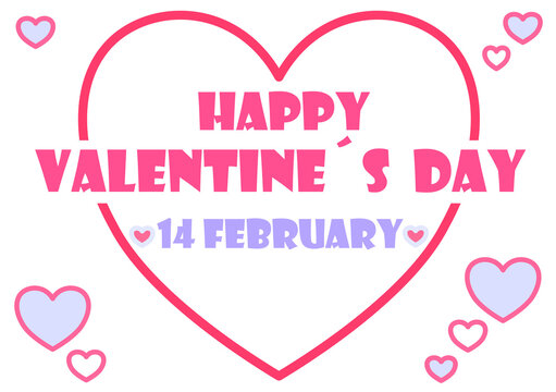 happy valentines day banner, february fourteenth