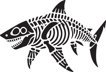 Shark Skeleton Minimalist Vector Design